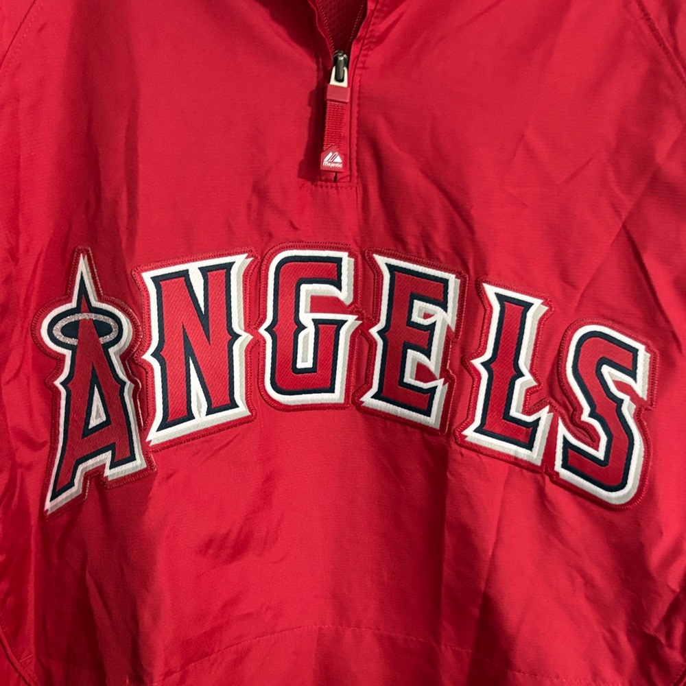 Los Angeles Angels Pullover Quarterzip Jacket Size Large - Picture 2 of 10